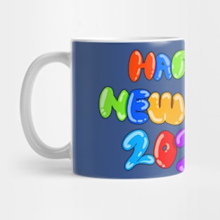 Happy new year 2024 buble letter colourful Mug